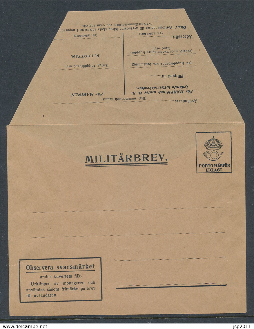 M 1b, Open Corners . Envelop With Replay Stamp. Small National Coat Of Arms. . MNH (**) See Description And Scans - Military