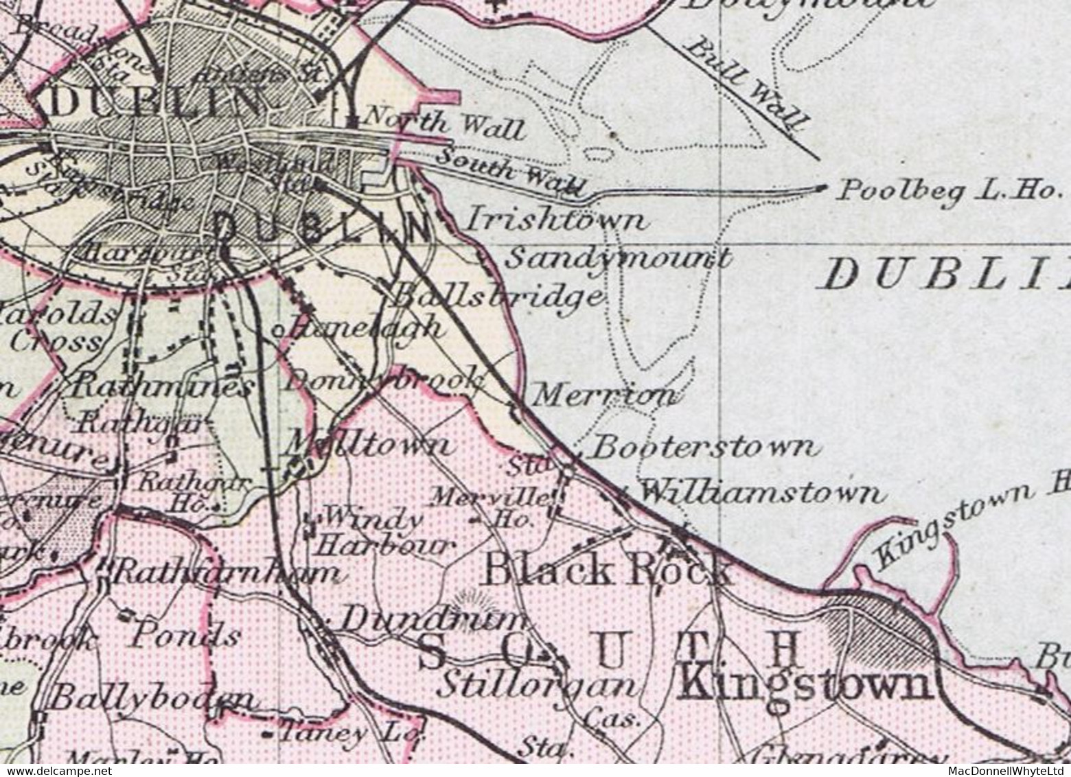 Ireland Dublin Penny Post 1838 Letter Canterbury To Kingstown With Circular DUBLIN/1d/PENNY POST In Black - Préphilatélie