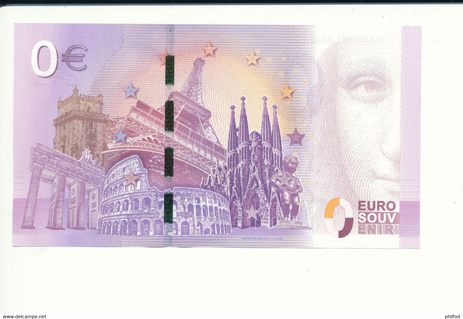 Billet Souvenir - 0 Euro - UEBT - 2017- 2 -  MARINELAND - N° 350 - Billet épuisé - Alla Rinfusa - Banconote