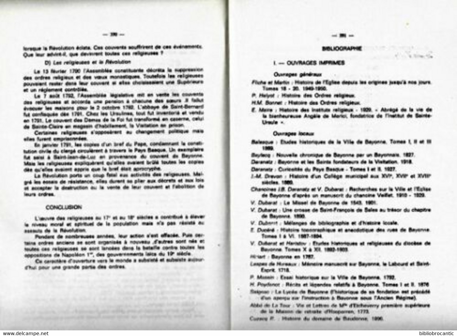 ORDRES RELIGIEUX FEMININS à BAYONNE & PAYS BASQUE XVIIe,XVIIIe Siècles Par F.GAUDEUL - Pays Basque