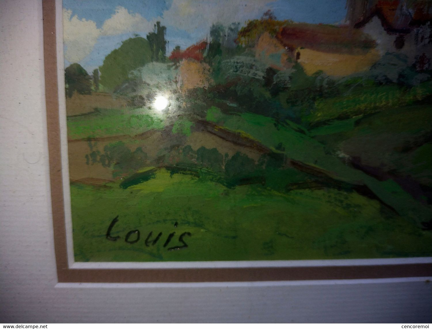 Gouache Ancienne Sur Papier Représentant Un Village Du Pays Basque, Signé Louis ( Louis Paul ) St Paul Les Dax - Landes - Tempere