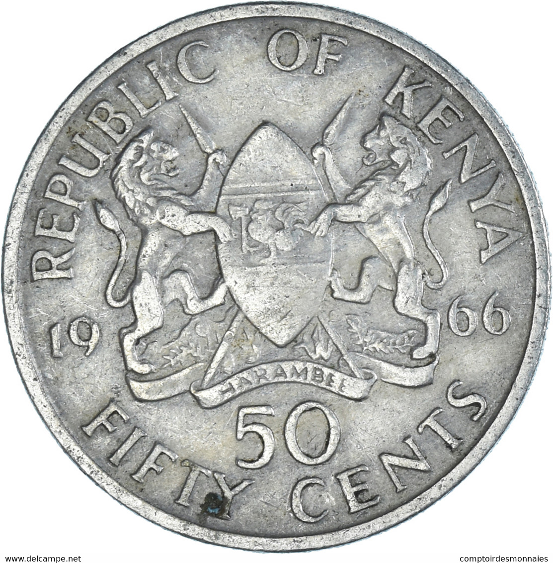 Monnaie, Kenya, 50 Cents, 1966 - Kenya