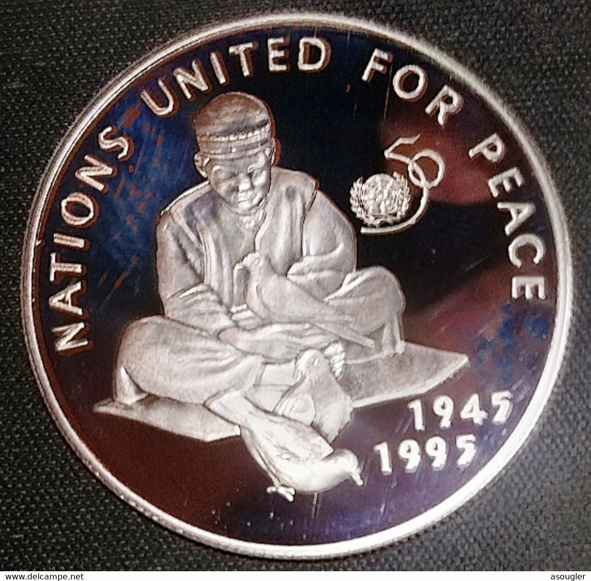 Afghanistan 500 AFGHANIS 1995 SILVER PROOF 50th Anniversary United Nations  "free Shipping Via Registered Air Mail" - Afghanistan