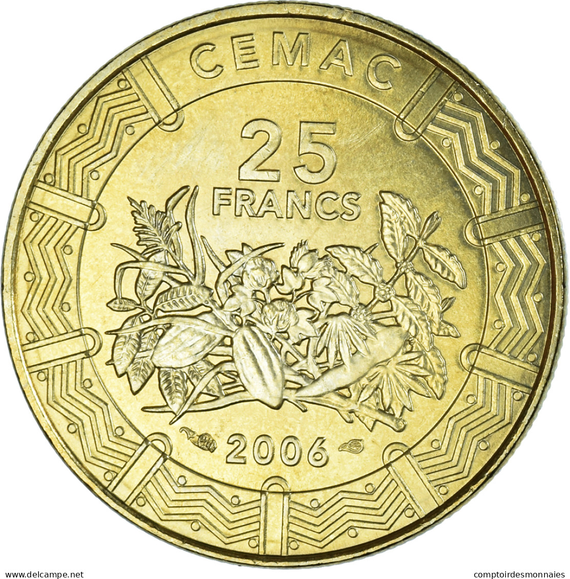 Monnaie, États De L'Afrique Centrale, 25 Francs, 2006, Paris, FDC, Laiton - Kameroen