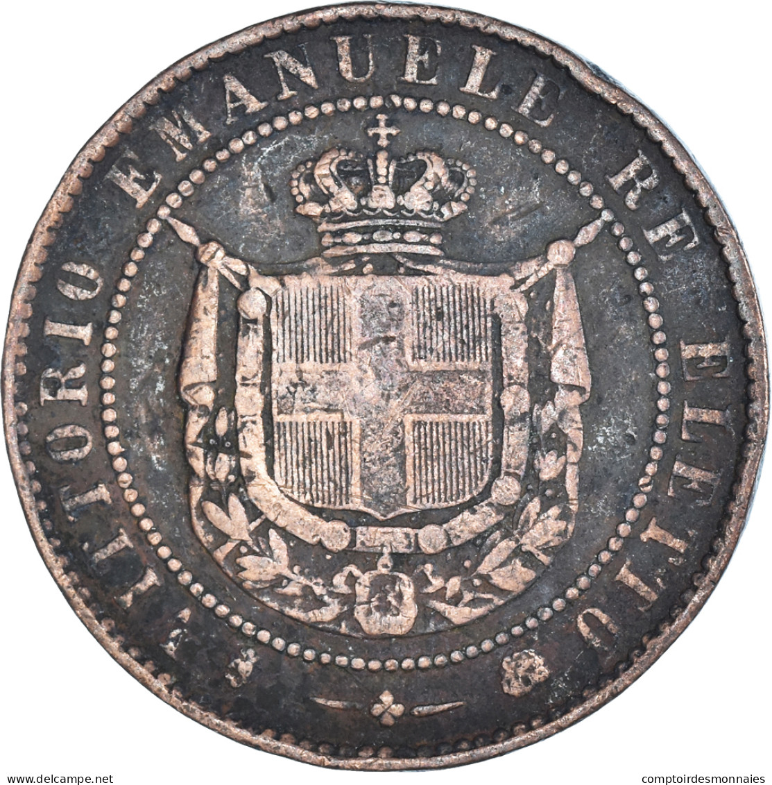 Monnaie, États Italiens, EMILIA, Vittorio Emanuele II, 5 Centesimi, 1859 - Toscane