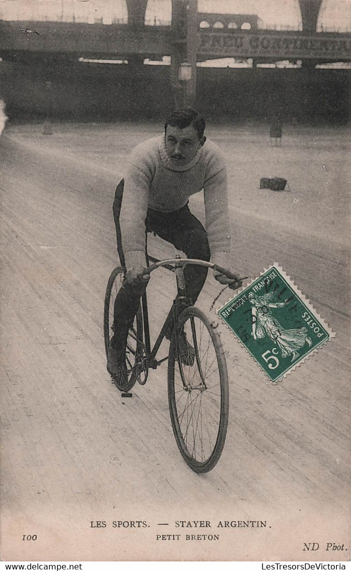 CPA Sport  - Les Sports - Stayer Argentin - Petit Breton - Vélo - Cyclisme - 1908 - Cyclisme