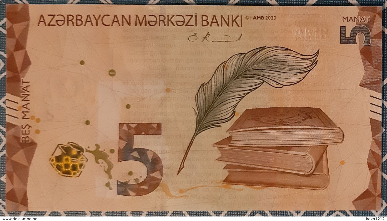 Azerbaïjan 5 Manats 2020 Pnew UNC - Azerbaïjan