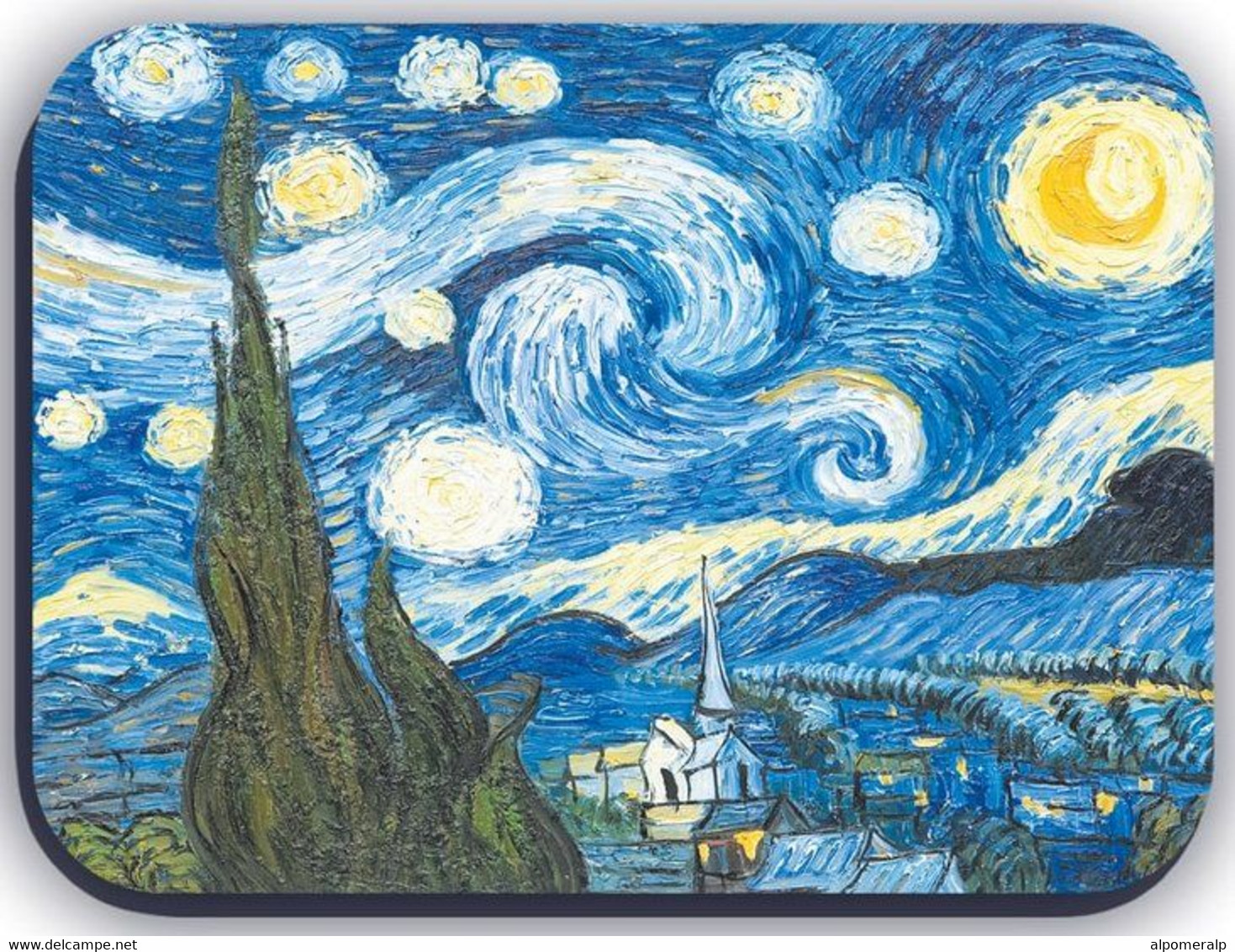 Magnet, Vincent Van Gogh Painting "Starry Night" 5 X 7cm, Thickness 3mm - Other & Unclassified