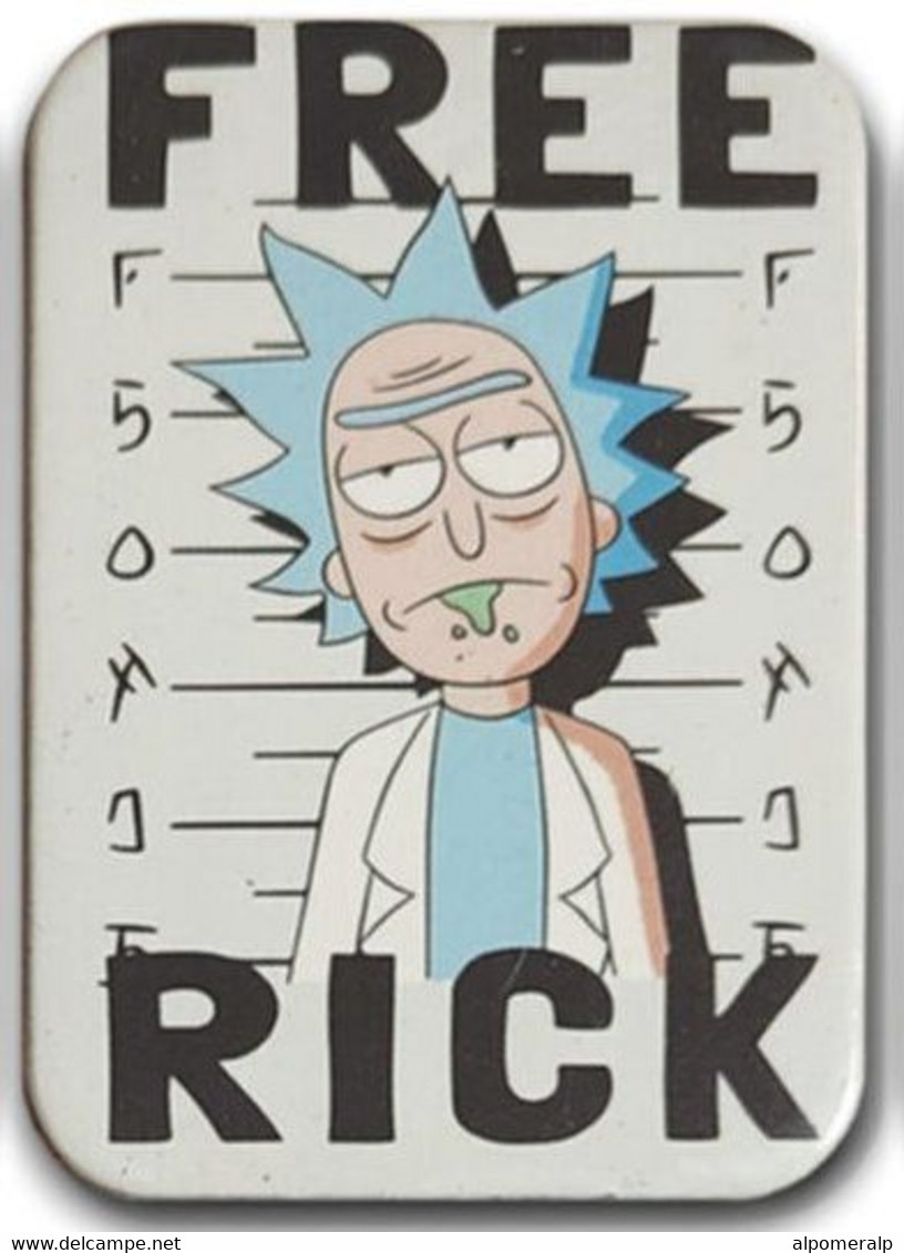 Movie Magnet, Rick And Morty Free Rick 4,5 X 6,5 Cm, Thickness 3mm - Autres & Non Classés