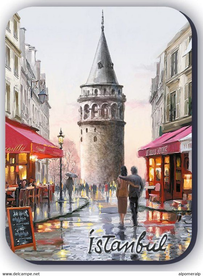 Retro Magnet, Galata Tower, Istanbul, 5 X 7cm, Thickness 3mm - Andere & Zonder Classificatie