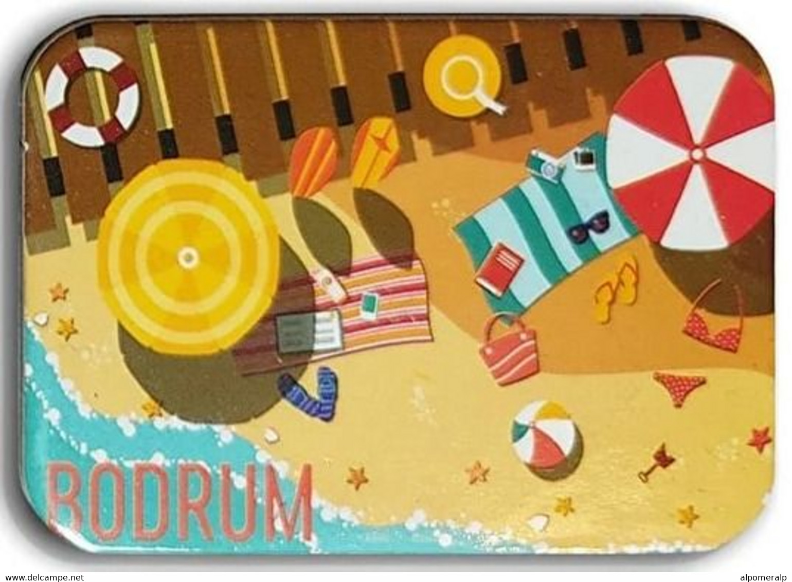 Magnet, Bodrum Beach, Summer 4,5 X 6,5 Cm, Thickness 3mm - Andere & Zonder Classificatie