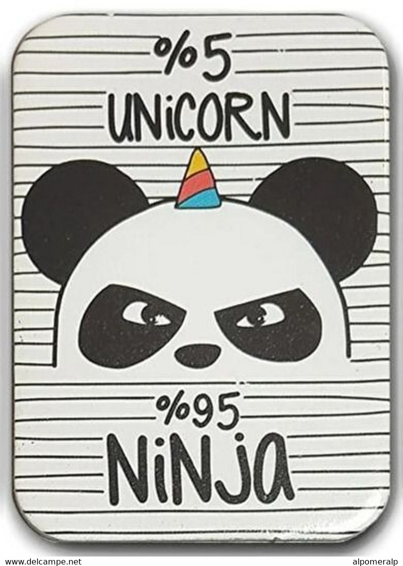 Magnet, Unicorn Ninja Panda 4,5 X 6,5 Cm, Thickness 3mm - Andere & Zonder Classificatie
