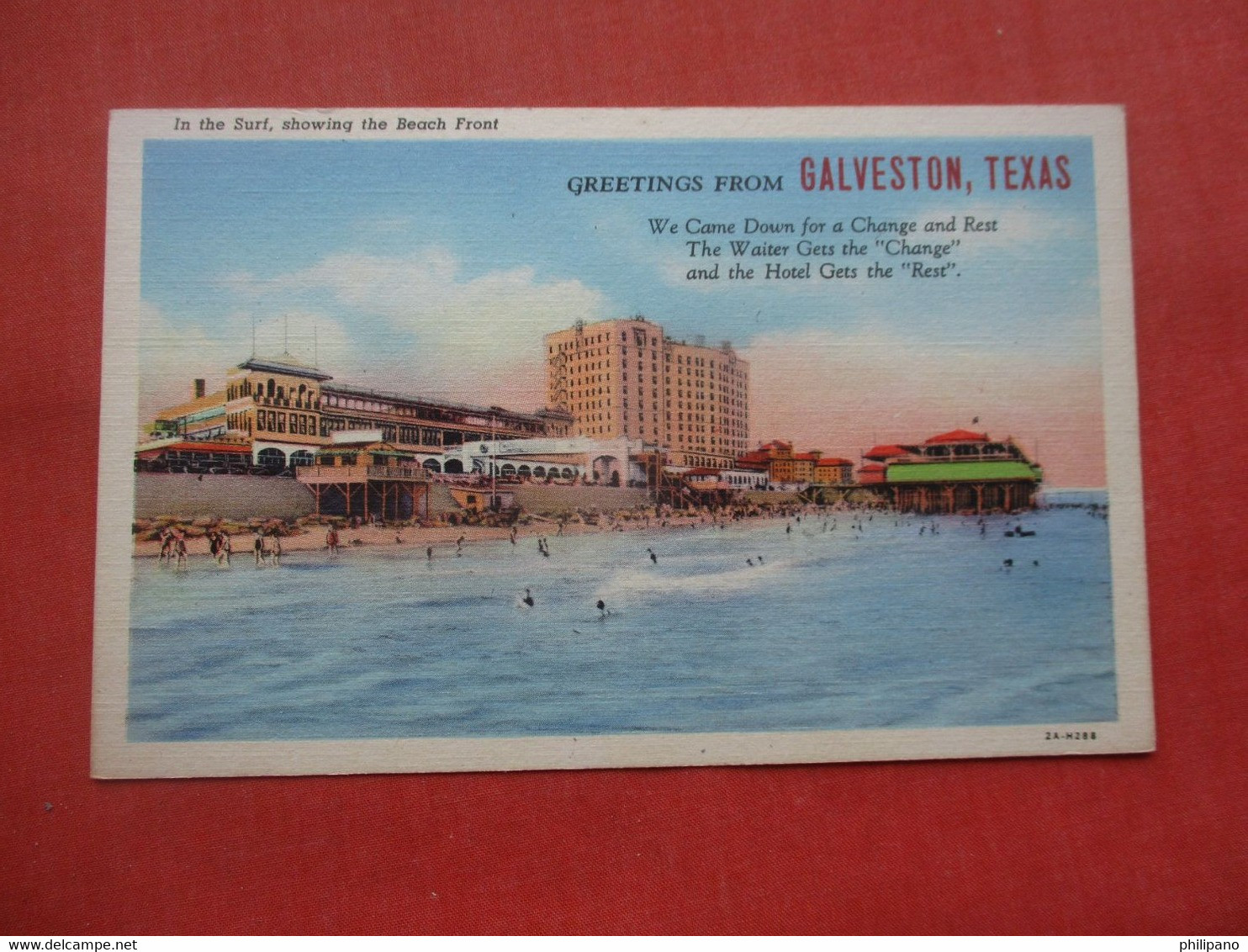 Greetings.   In The Surf      Galveston - Texas > Galveston     Ref 5752 - Galveston