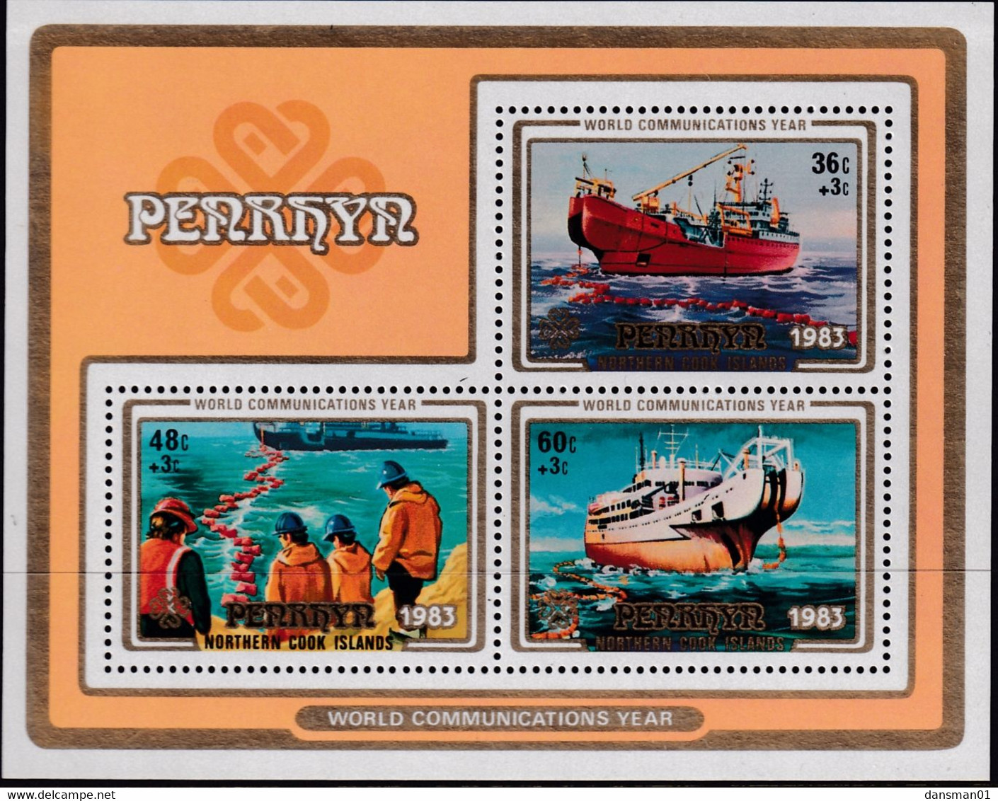 Penrhyn 1983 World Communication Sc 231 Mint Never Hinged - Penrhyn