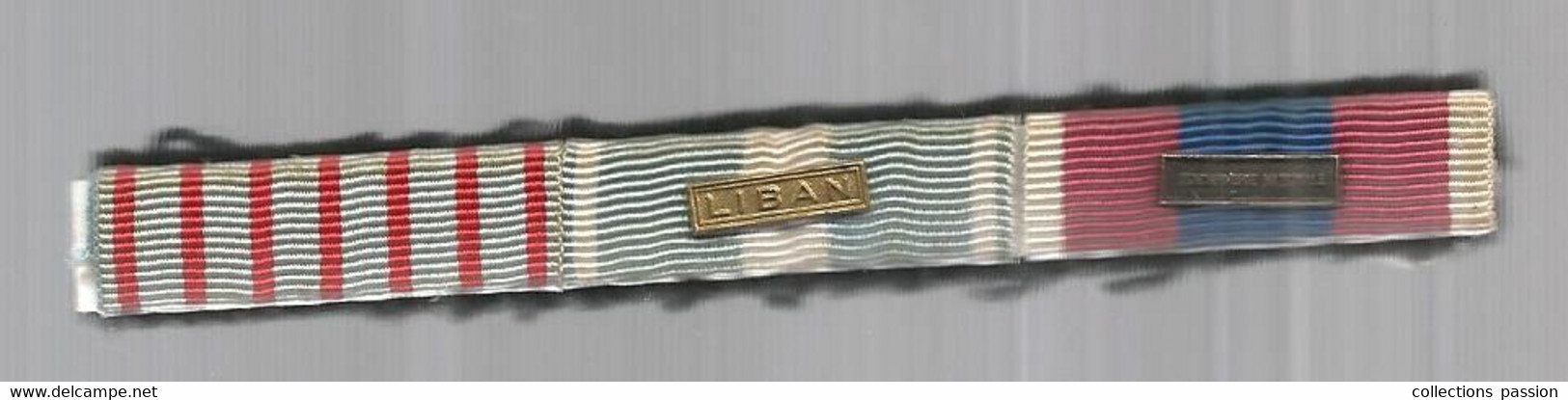 Militaria,barette De 3 Décorations, Croix Du Combattant, D'outre Mer Avec Agrafe Liban Et De La Défense Nationale 1.85€ - Police