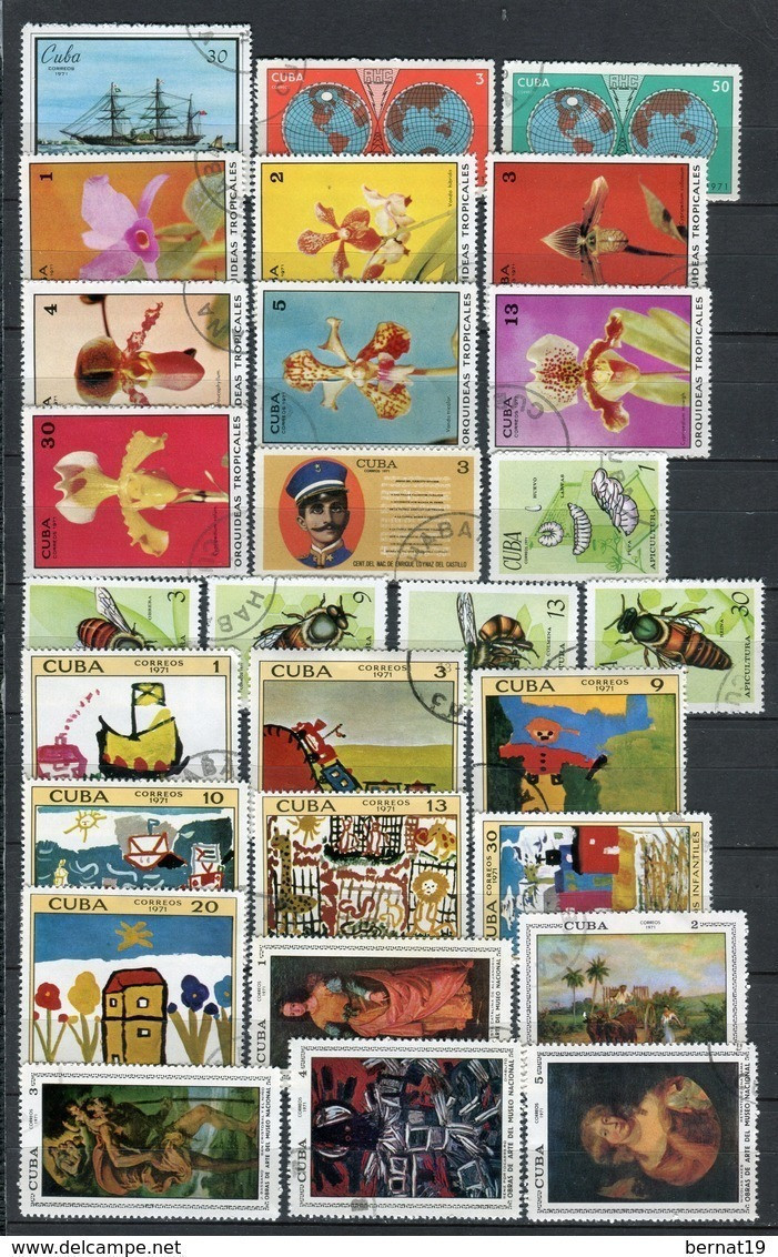 Cuba 1971 Completo Sin Hojas Bloque Usado. - Años Completos