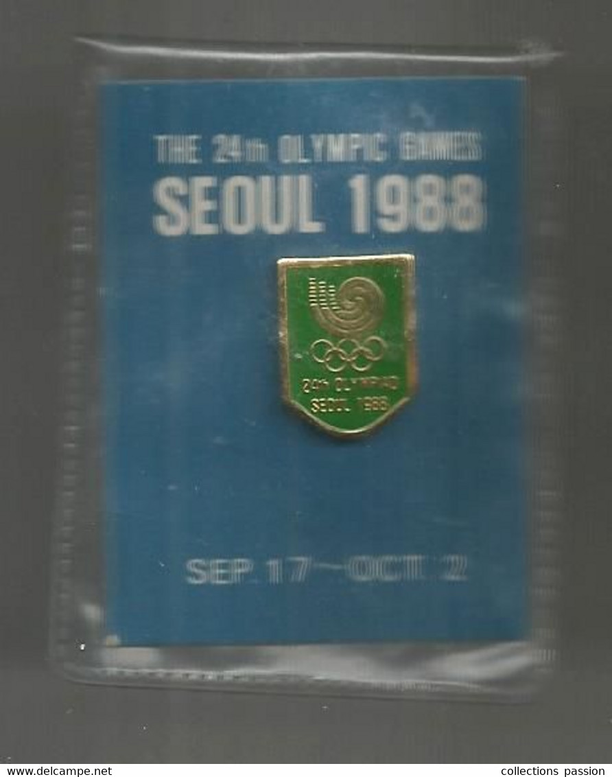 Pin's Dans Emballage D'origine, Sports, THE 24 Th OLYMPIC GAMES,SEOUL 1988, By Eden Arts, Frais Fr 1.65 E - Olympische Spelen