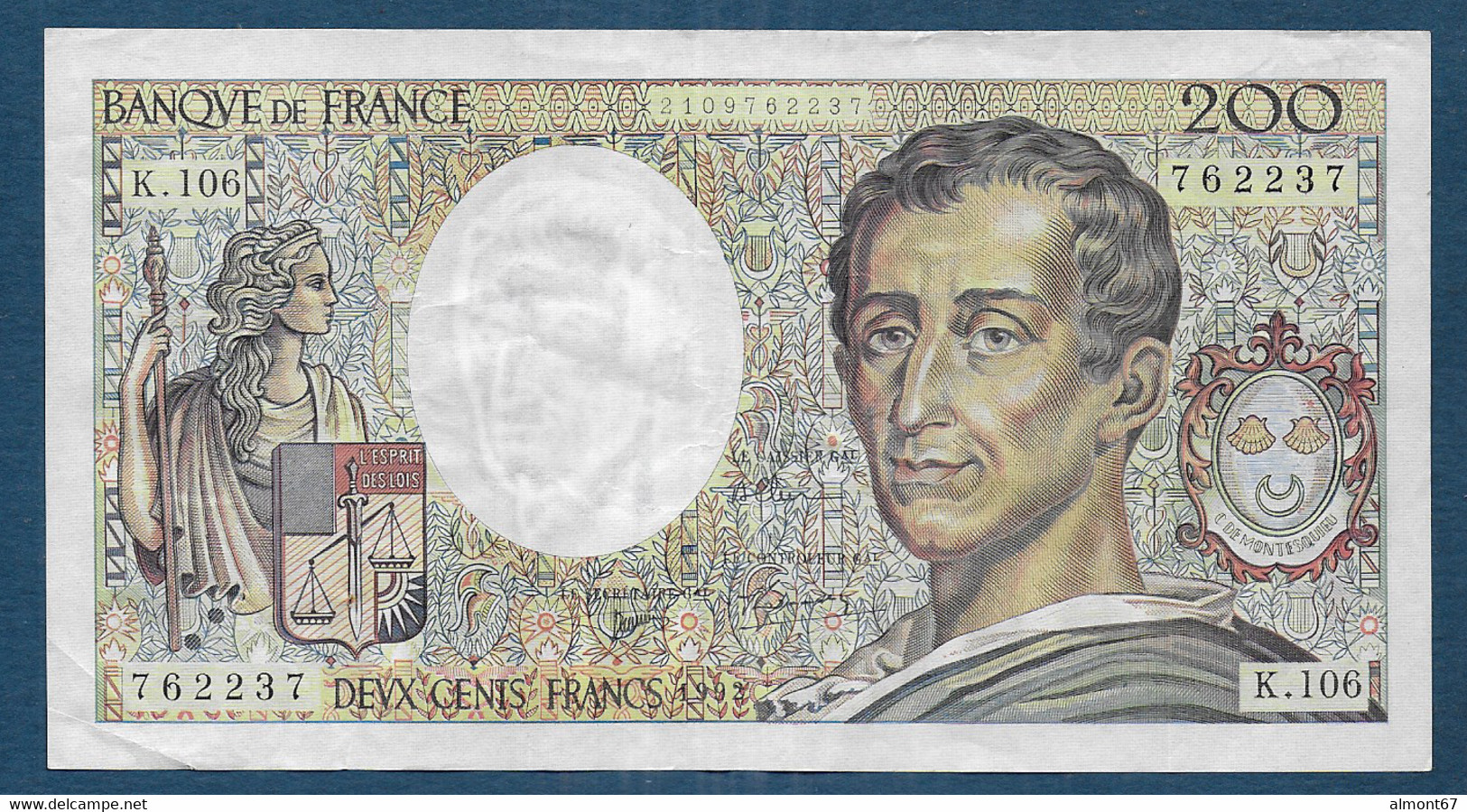 France - 200 Francs MONTESQUIEU  1992 - 200 F 1981-1994 ''Montesquieu''