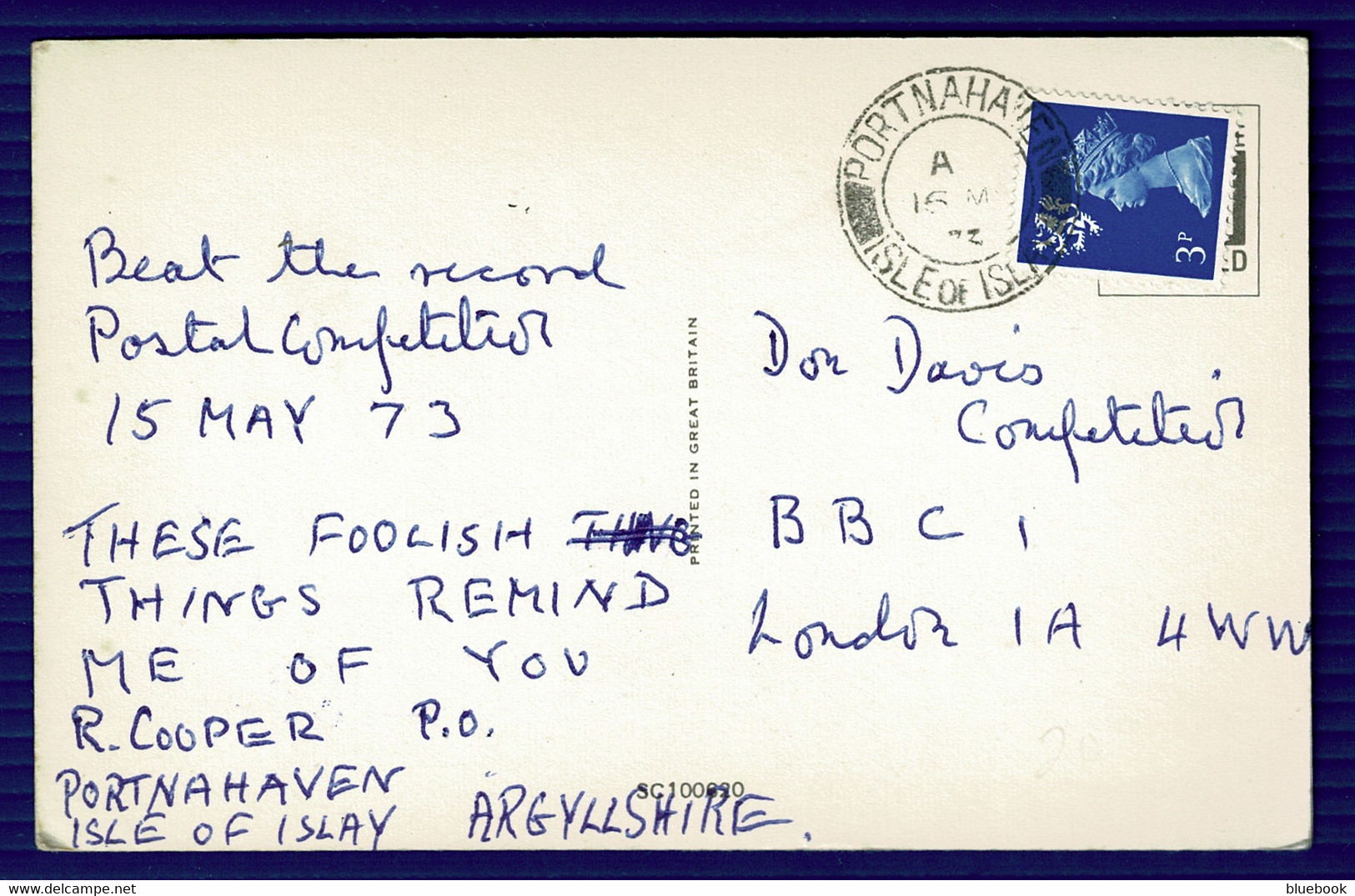 Ref 1563 -  1973 Comic Postcard Drinking Theme "I DinnaBelieve It" Portnahaven Isle Of Islay Postmark - Bandes Dessinées