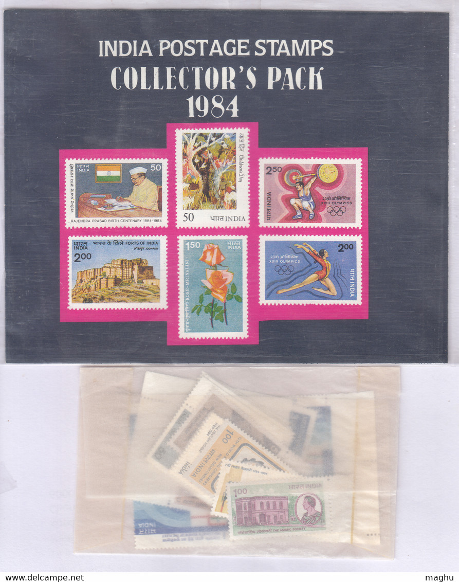 India MNH 1984, Post Office Wrapper Year Pack, - Volledig Jaar