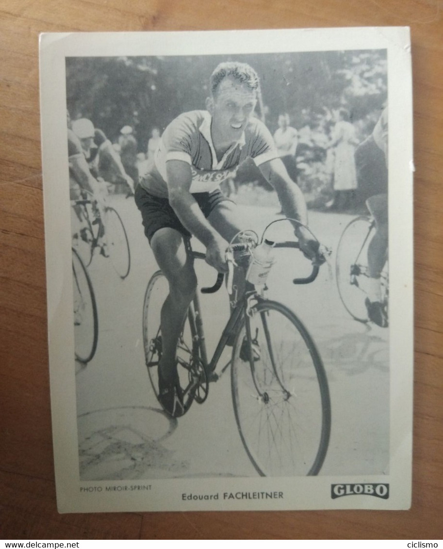 Cyclisme - Cycliste- Carte Publicitaire GLOBO Photo Miroir Sprint  : FACHLEITNER - Ciclismo