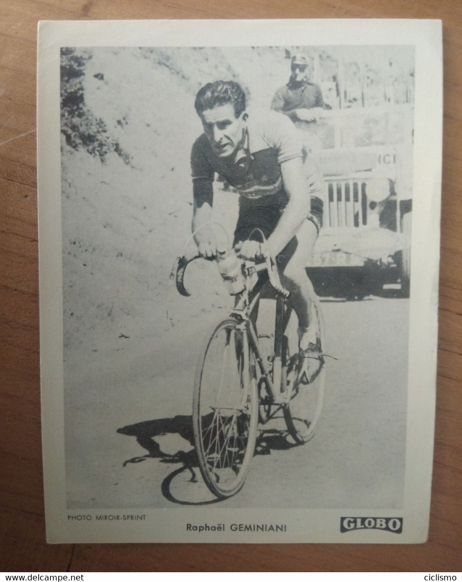 Cyclisme - Cycliste- Carte Publicitaire GLOBO Photo Miroir Sprint  : GEMINIANI - Ciclismo