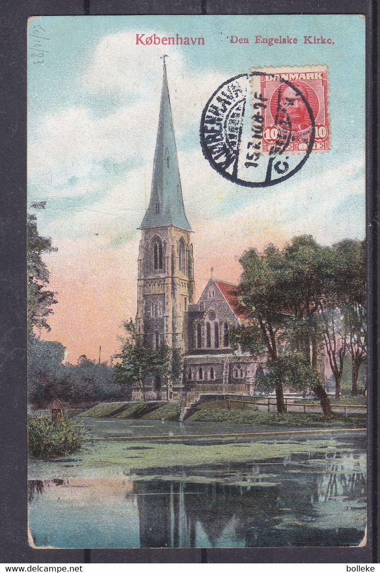 Danemark - Carte Postale De 1910 - Oblit Kjobenhavn - Exp Vers Paris - Vue église - Briefe U. Dokumente