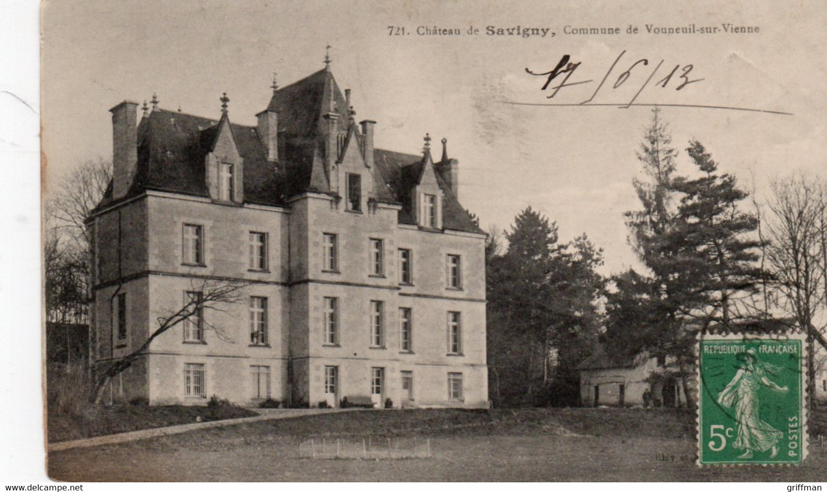 VOUNEUIL SUR VIENNE CHATEAU DE SAVIGNY 1913 TBE - Vouneuil Sur Vienne