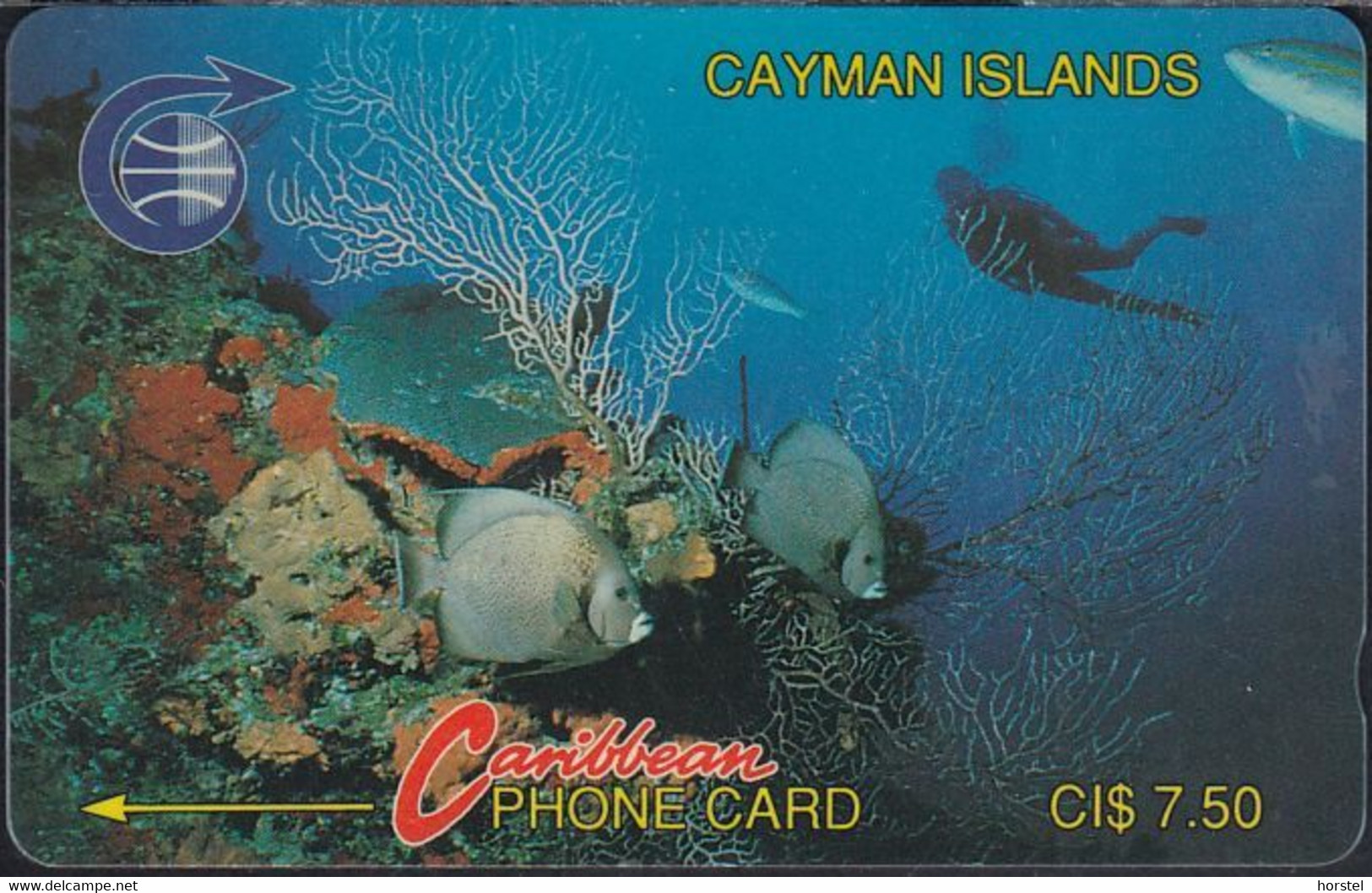 Cayman Islands - CAY-03a - Under Water - Diver - Old Logo - 3CCIA CI$7.50 - Antillas (Otros)