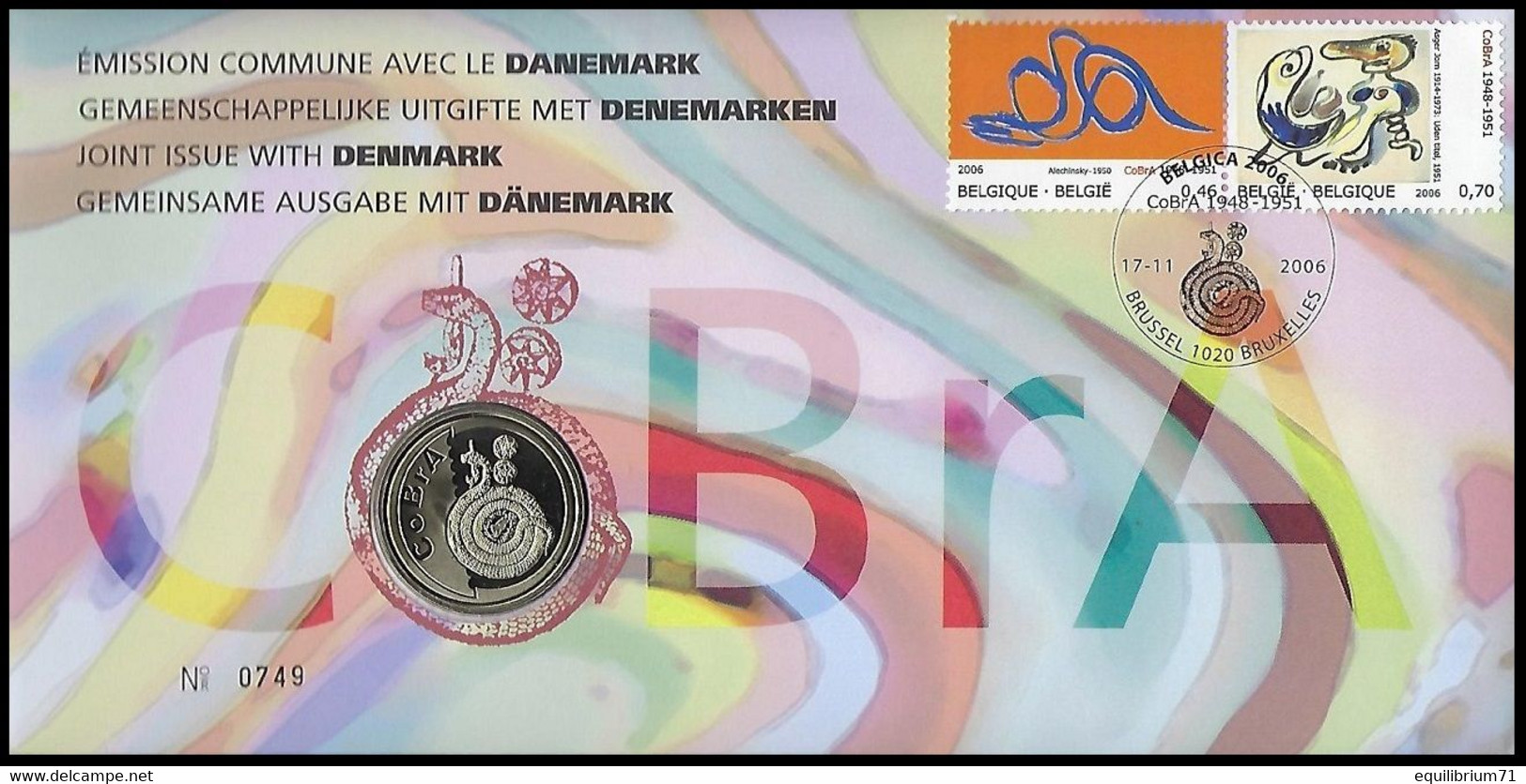 NUMISLETTER 3563/3564°(BL135) - CoBrA: Pierre Alechinsky & Asger Jorn - Émission Commune Avec Le  Danemark - Numisletter