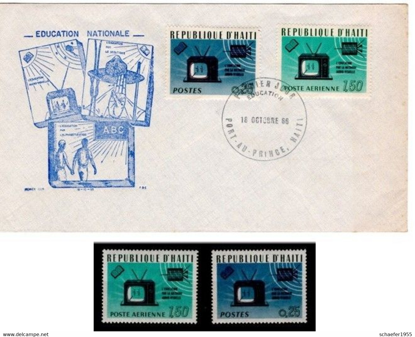 Haiti 1966 Education FDC + Stamp Perf. - Oceanía