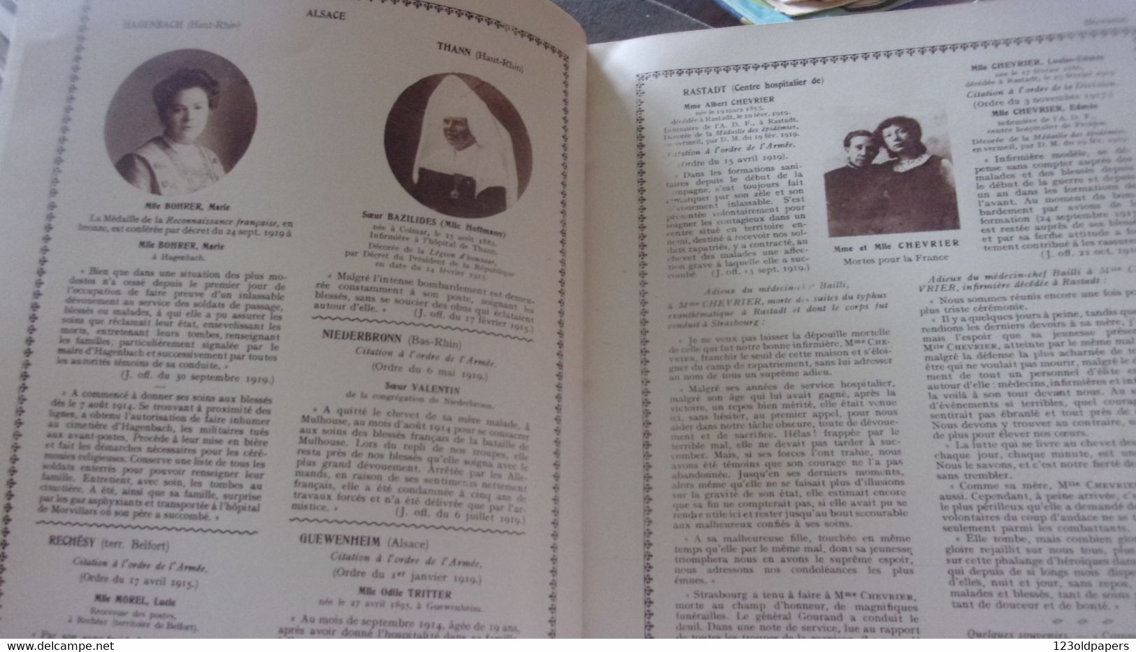 ♥️ ♥️TRES RARE 1919 Au Service De La France. Les Décorées De La Grande Guerre  Léa Berard-Camourteres NOMINATIF LIEUX - Französisch