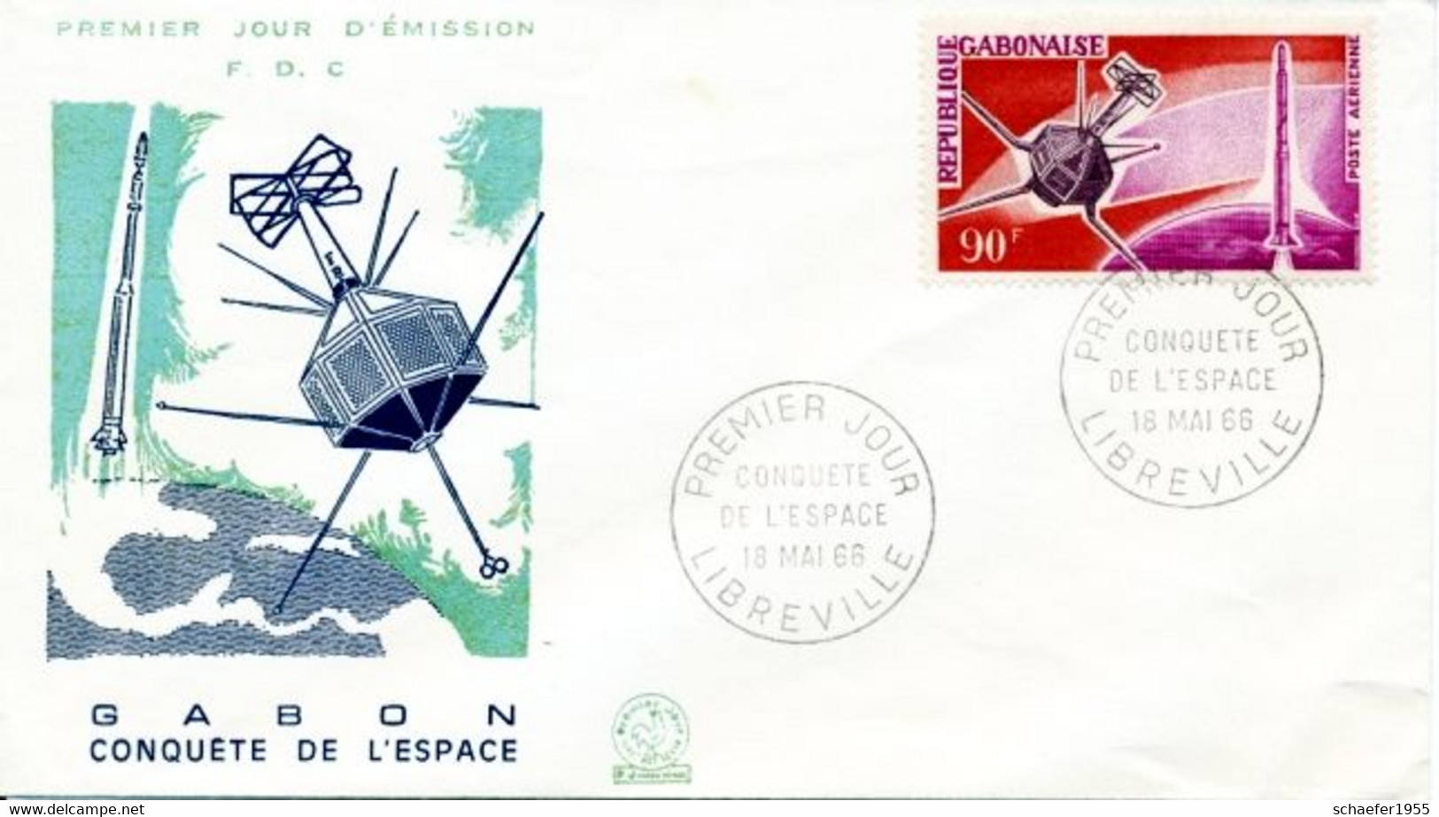 Gabon, Gabun 1966 Conquest Space 2x FDC + Stamps Perf. - Africa