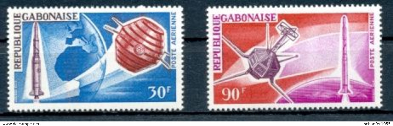 Gabon, Gabun 1966 Conquest Space 2x FDC + Stamps Perf. - Afrika