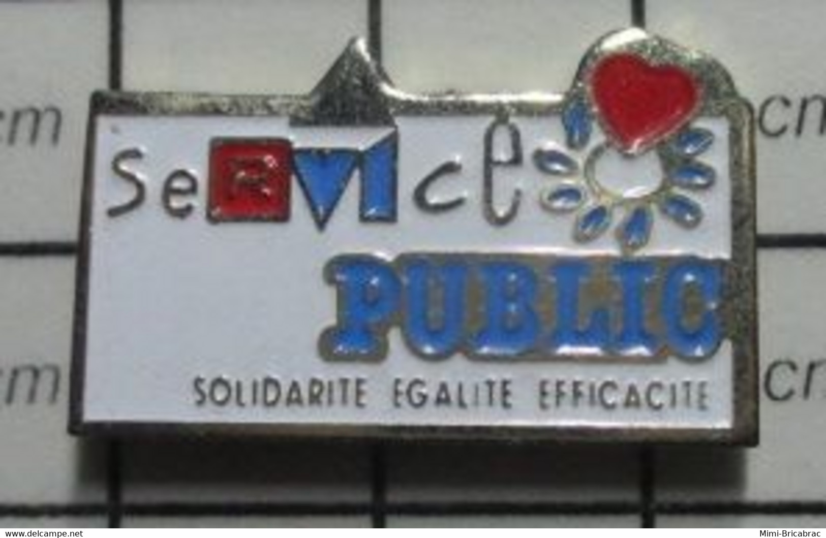 3222 Pin's Pins / Beau Et Rare / THEME : ADMINISTRATIONS / SERVICE PUBLIC SOLIDARITE EGALITE EFFICACITE Le Contraire Du - Administrations