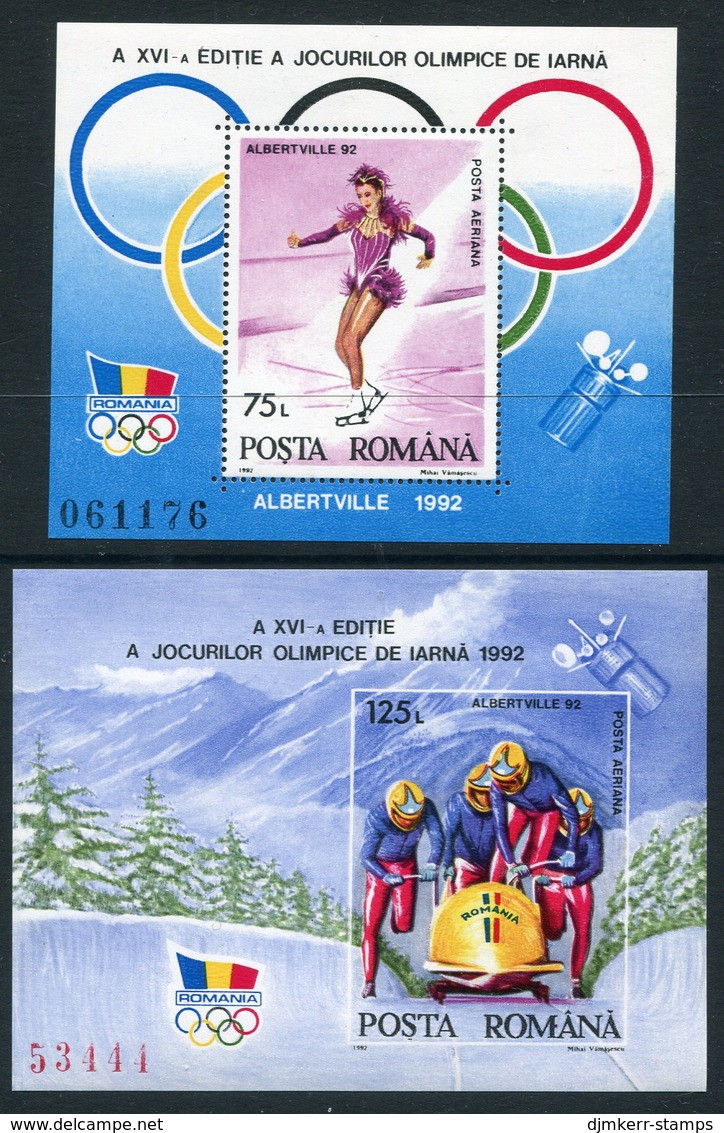 ROMANIA 1992 Winter Olympic Games Blocks MNH / **..  Michel Block 269-270 - Blocks & Sheetlets