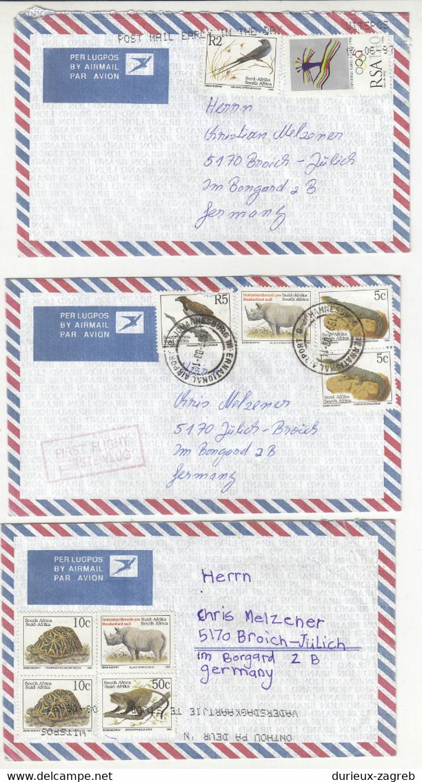 South Africa 6 Air Mail Letter Covers Posted 200? To Germany B220901 - Briefe U. Dokumente