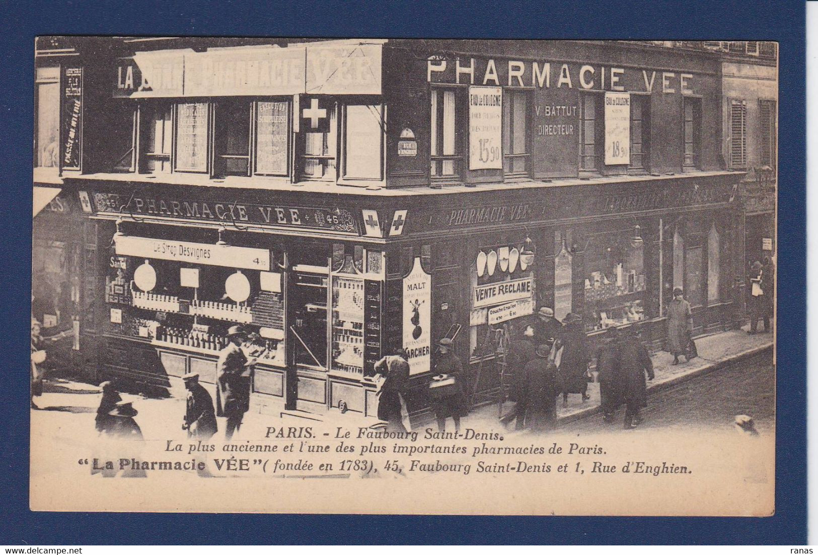 CPA [75] Paris > Arrondissement > Arrondissement: 10 Commerce Shop Pharmacie Non Circulé - District 10