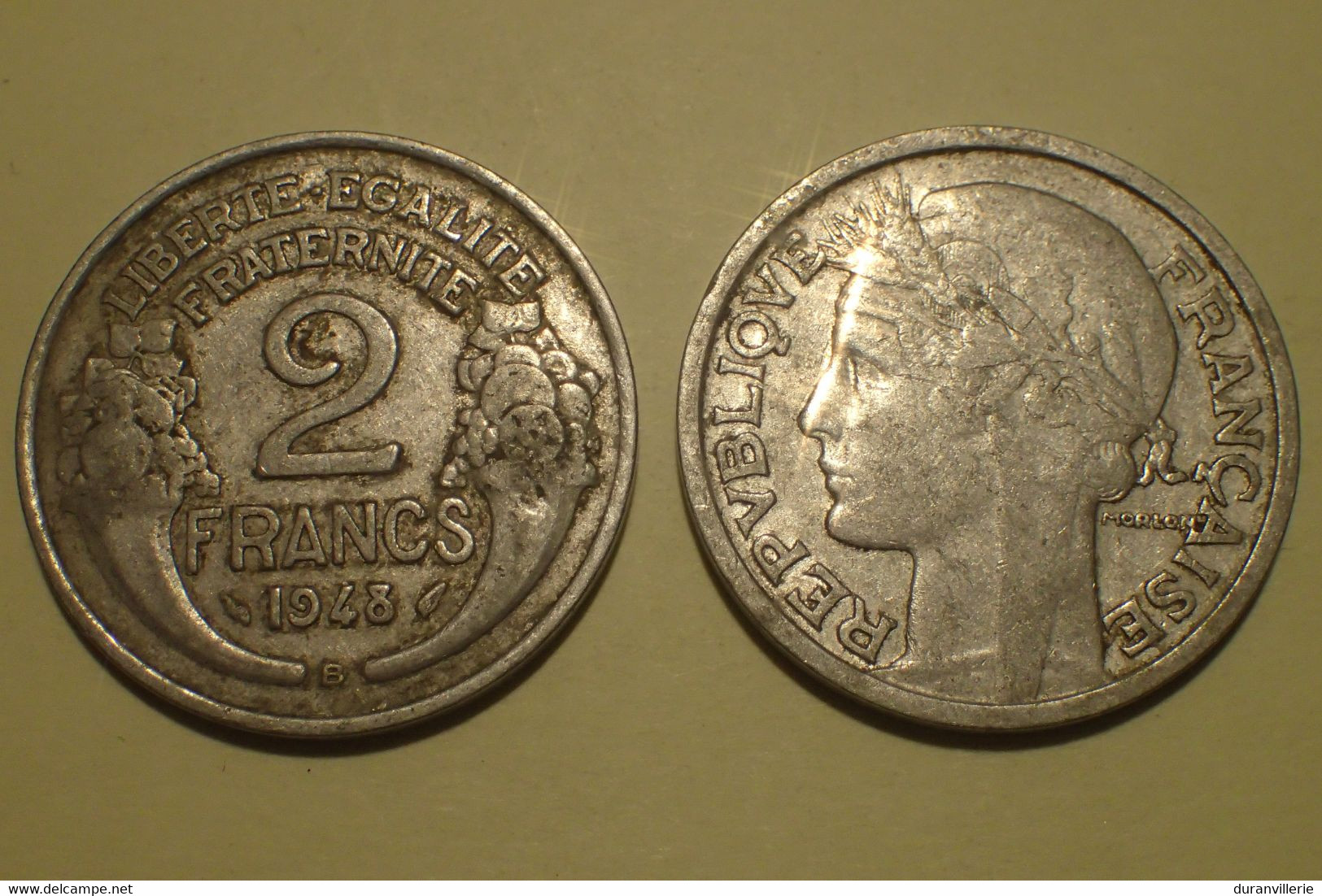 1948 - France - 2 FRANC, B Morlon, Aluminium, - 2 Francs
