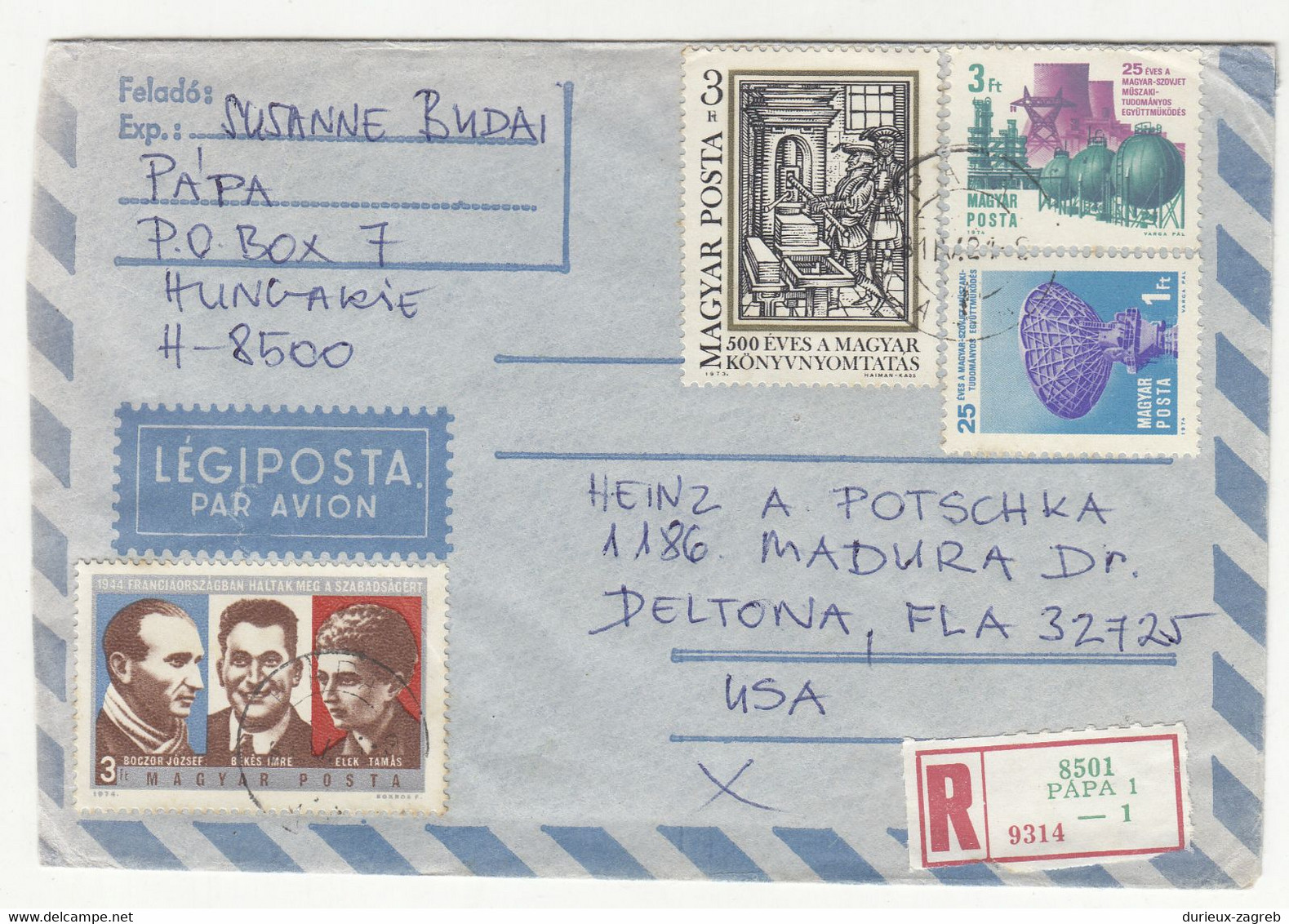 Hungary Letter Cover Posted Registered 197? Papa B220901 - Brieven En Documenten