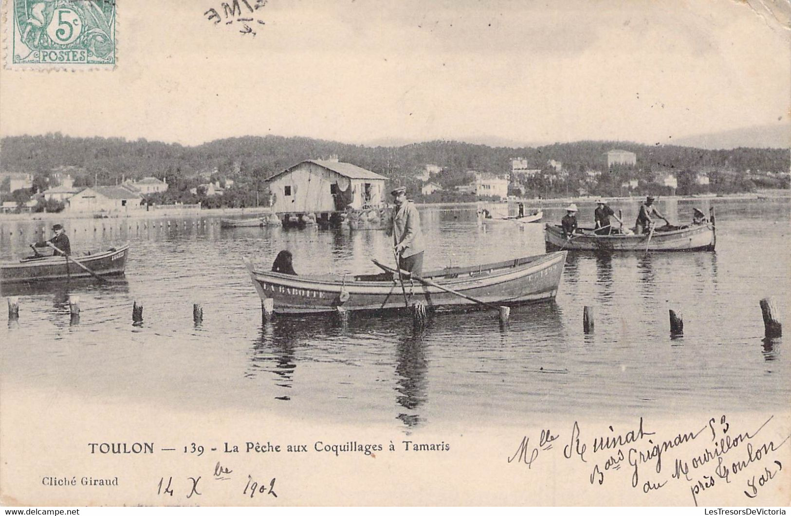 CPA - BATEAU - PECHE Aux Coquillages à Tamaris - TOULON - La Babotte - Dos Non Divisé - Fishing Boats