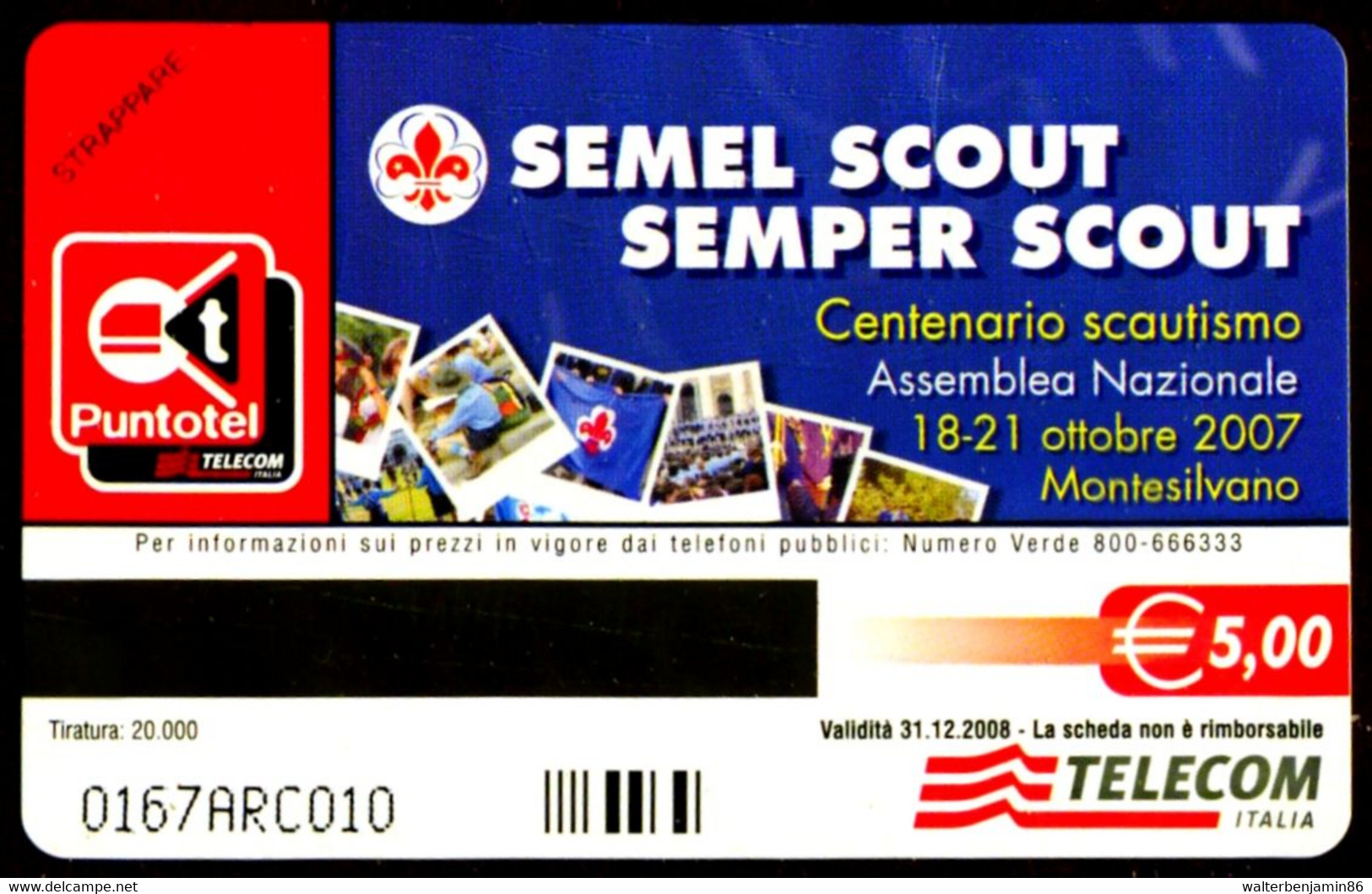 G 2291 793 C&C 4341 SCHEDA TELEFONICA NUOVA SCOUT BADEN POWELL - PROVA ARC - Usi Speciali