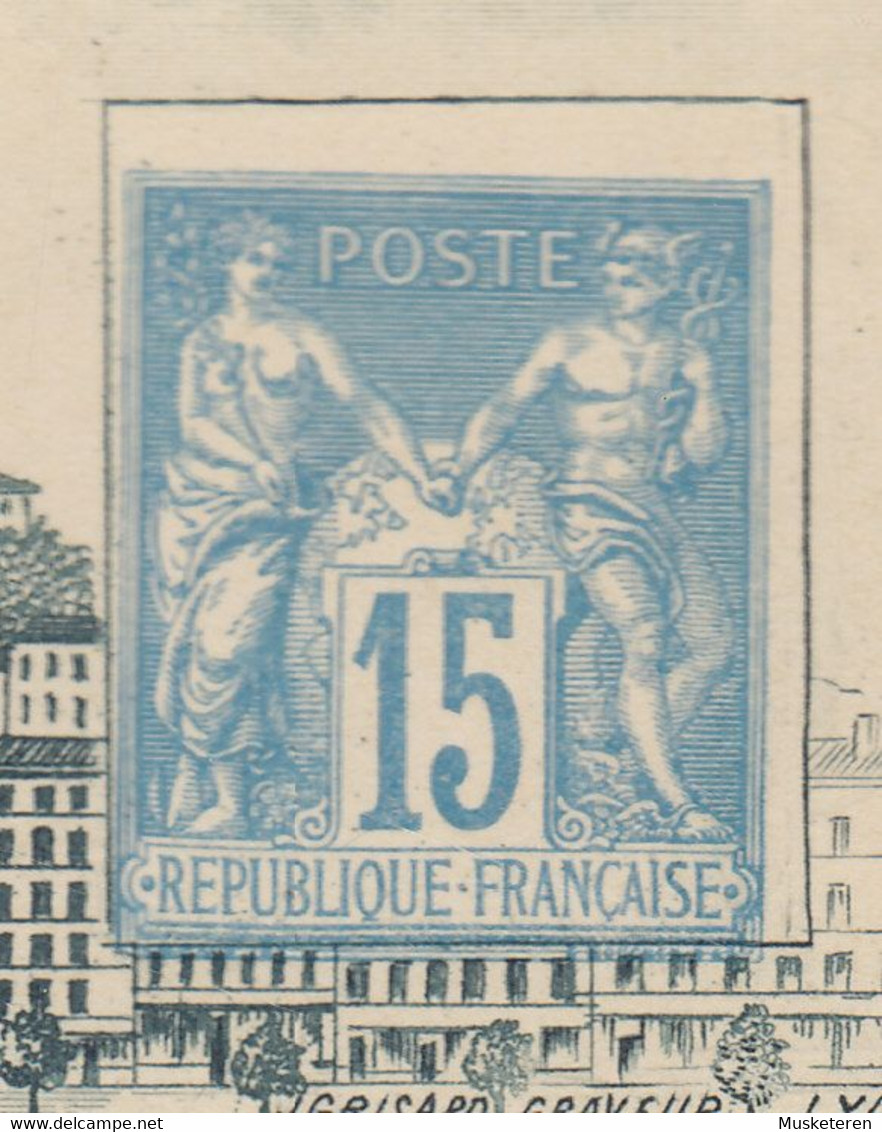 France Postal Stationery Ganzsache Entier Carte-Lettre PRIVATE Print Exposition Internationale & Coloniale De LYON 1894 - Pseudo-interi Di Produzione Privata