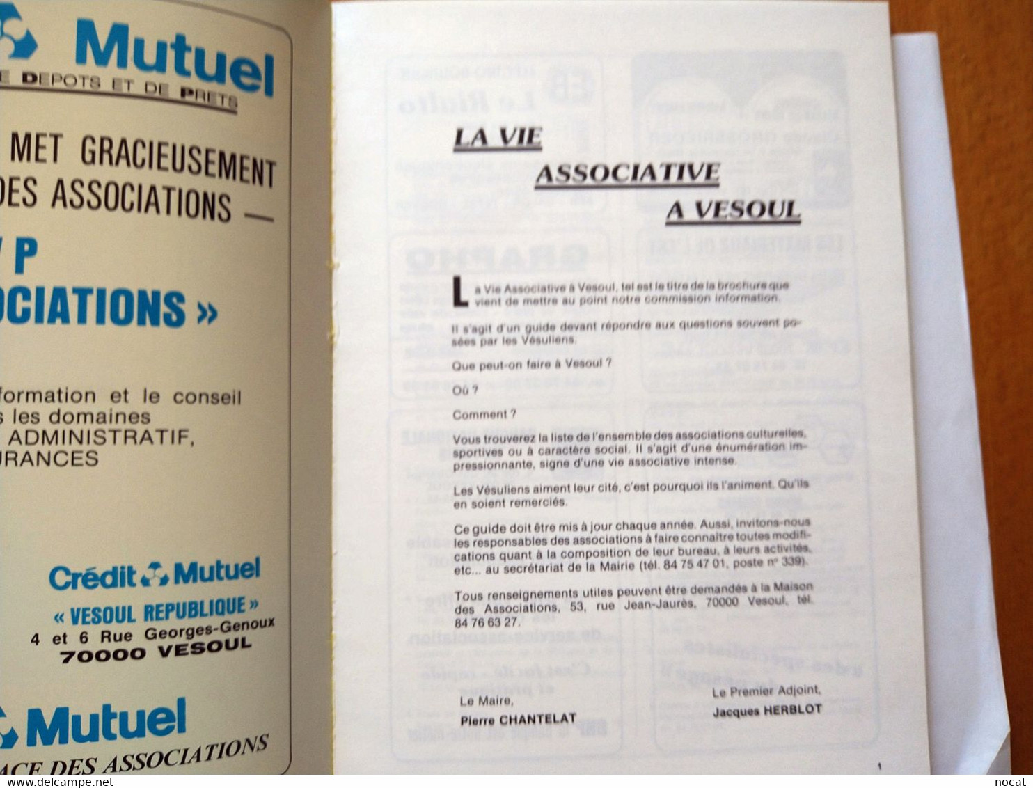 La Vie Associative Dans La Cité Vesoul Haute Saône  Maire Pierre Chantelat (1977 à 1989) - Franche-Comté