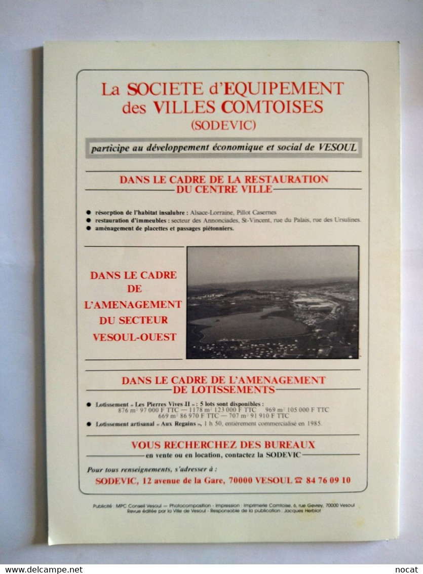La Vie Associative Dans La Cité Vesoul Haute Saône  Maire Pierre Chantelat (1977 à 1989) - Franche-Comté