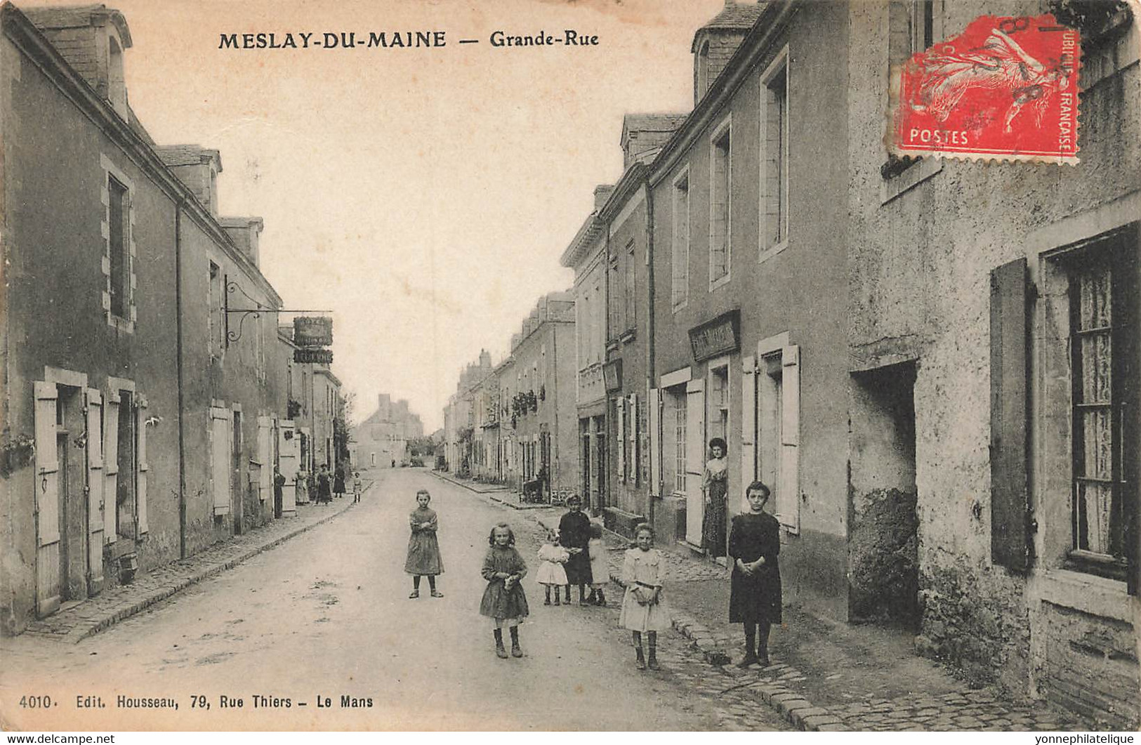 53 - MAYENNE - MESLAY-DU-MAINE - Grande Rue - Café-bburaliste - Hôtel - Animation - Superbe - 10176 - Meslay Du Maine