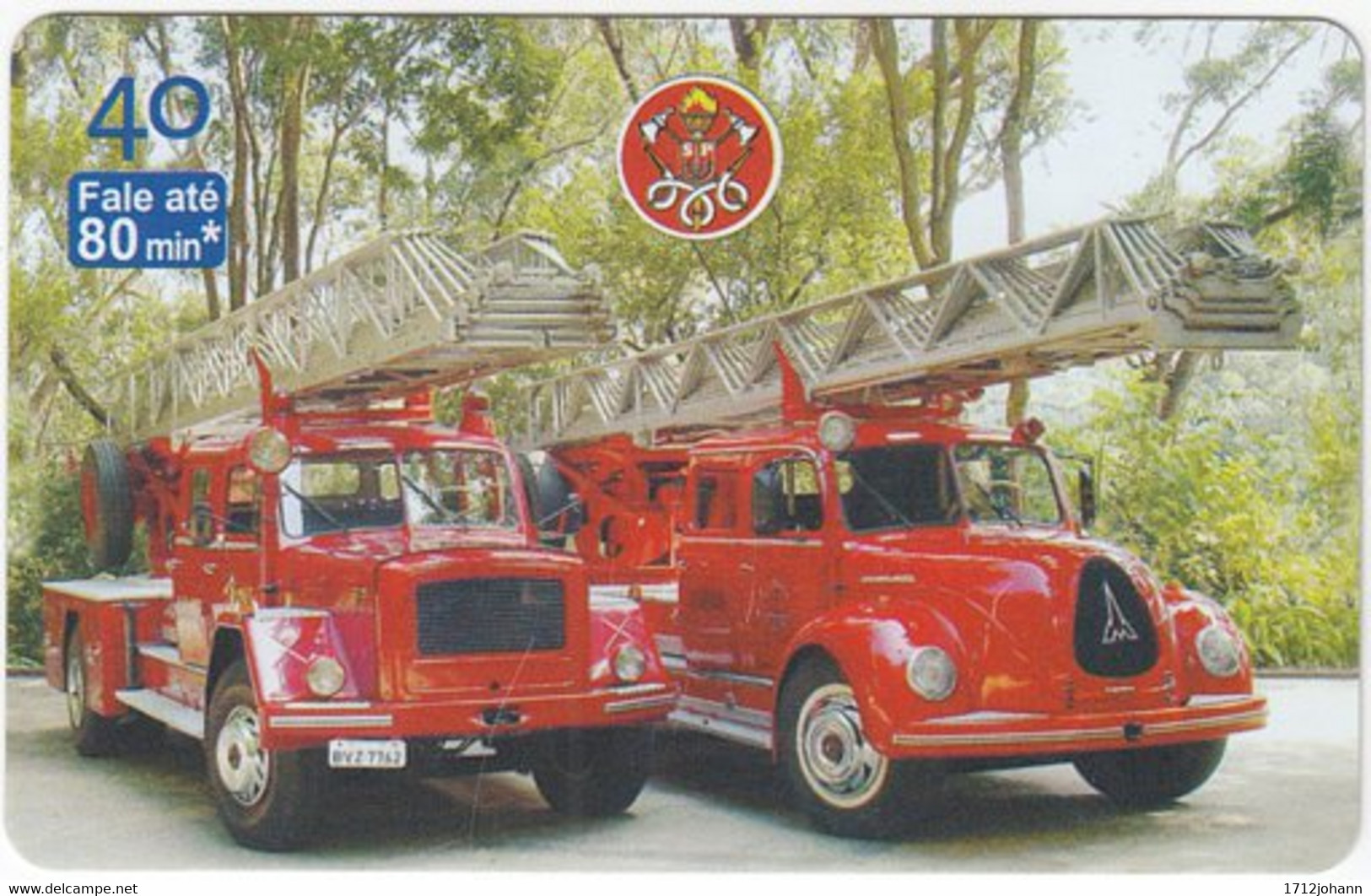 BRASIL V-151 Magnetic Telefonica - Traffic, Truck, Fire Engine - Used - Brazil