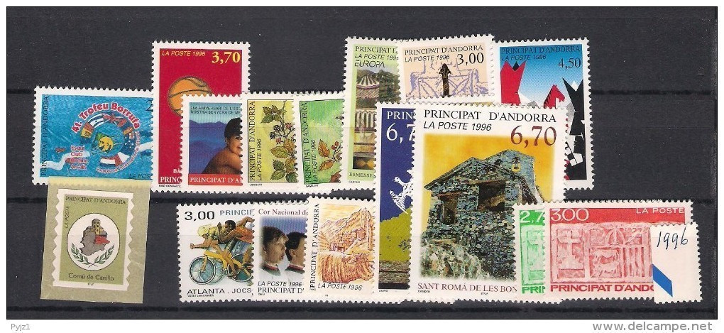 1996 MNH Andorra Fr,  Year Complete, Postfris - Full Years