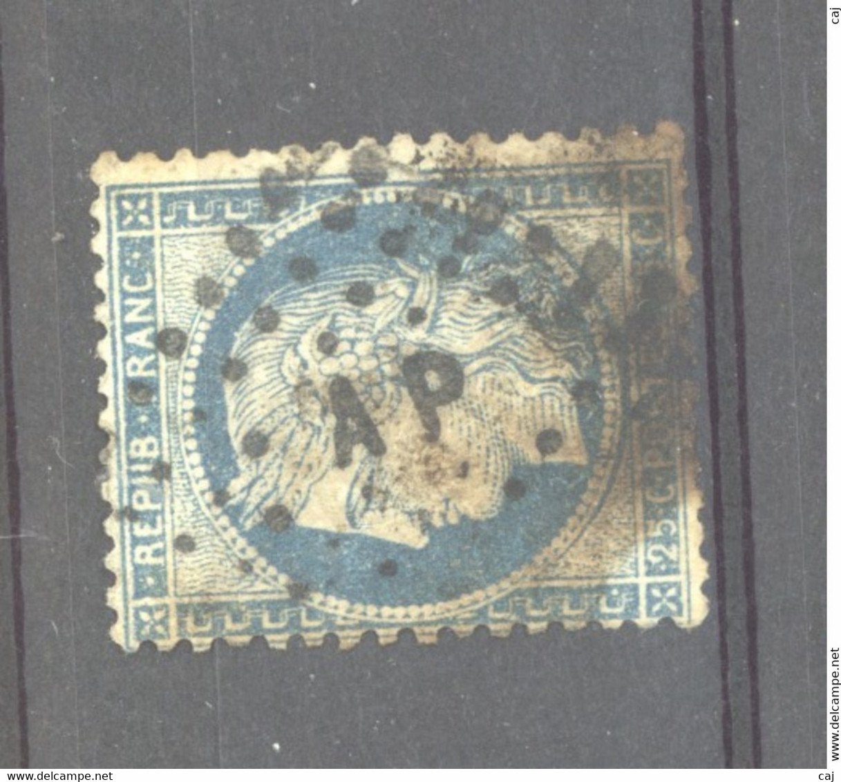 FRX  827  -  France  :  Yv  60A   (o)  Obl.   Ambulant  AP - 1871-1875 Ceres