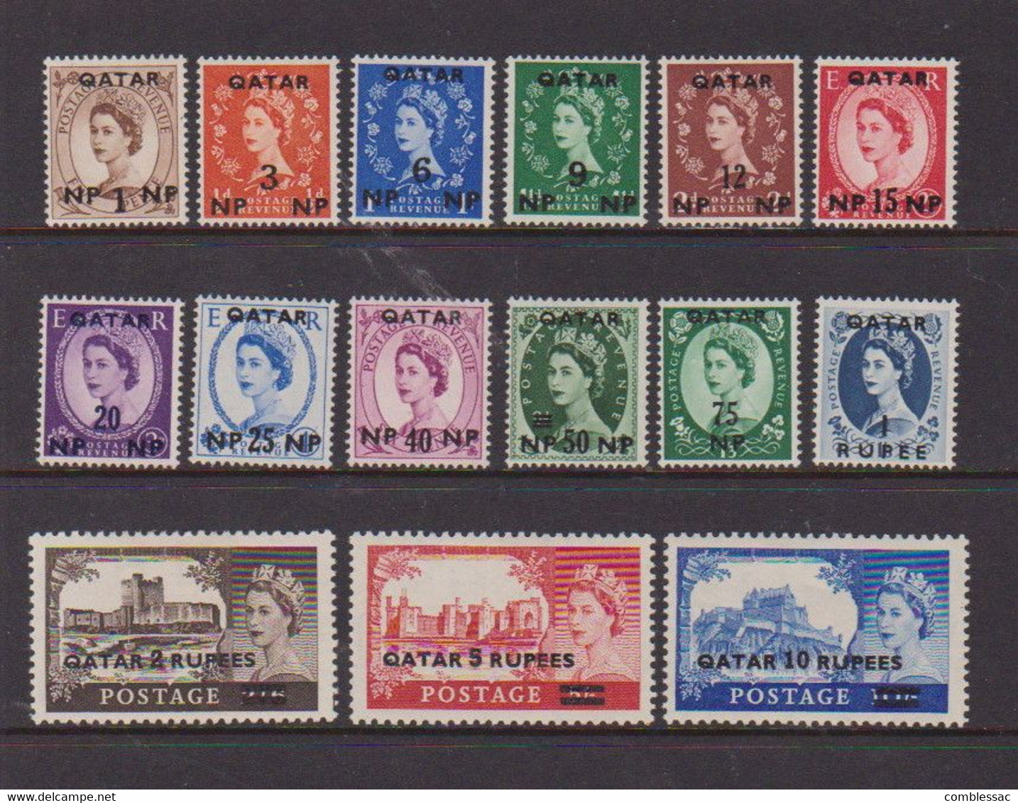 QATAR    1957    QE II    Set  Of  15    MH - Qatar